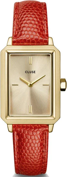 women's mechanical watches with personalized engraving display function -Cluse Fluette Leather Coral Lizard Gold women's mechanical watches with personalized engraving display function -Cluse Fluette Leather Coral Lizard Gold