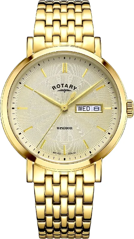 men's mechanical watches with mechanical display -Rotary Windsor 3 Hands Mens