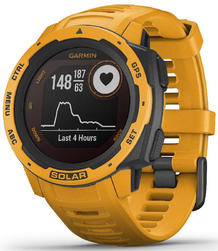 Mens Smart Watches FAQ-Garmin Watch Instinct Solar Sunburst