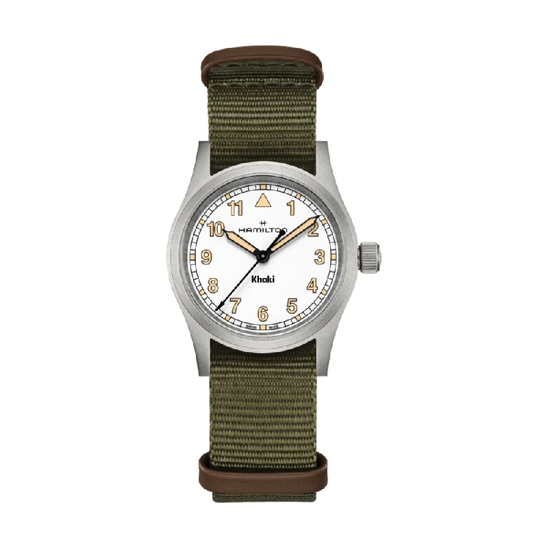 men's chronograph watches with ergonomic style design for comfort -Khaki Field Quartz White Dial, 33mm men's chronograph watches with ergonomic style design for comfort -Khaki Field Quartz White Dial, 33mm