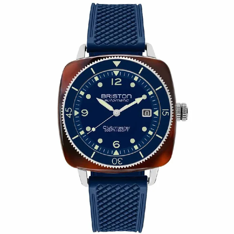 stylish men's skeletonized watches for night wear -Briston Clubmaster Legend Automatic Diver Acetate Navy Blue stylish men's skeletonized watches for night wear -Briston Clubmaster Legend Automatic Diver Acetate Navy Blue