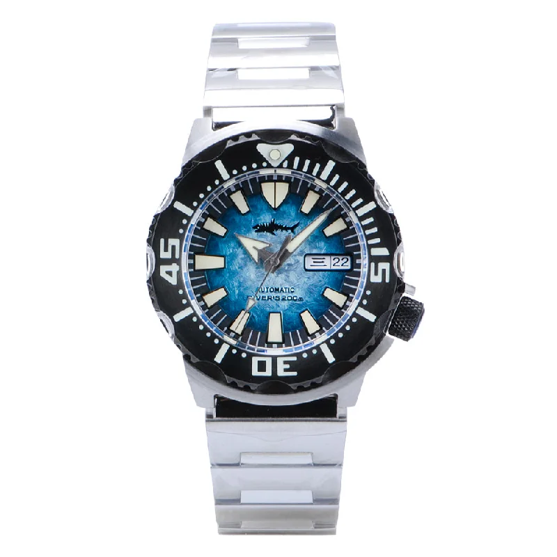 black bezel - frosted blue