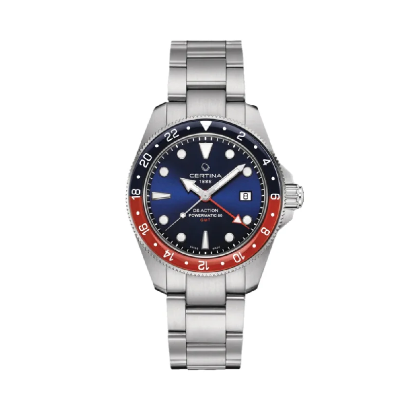 British-tailoring dresswatches-DS Action GMT Powermatic 80 41mm Blue
