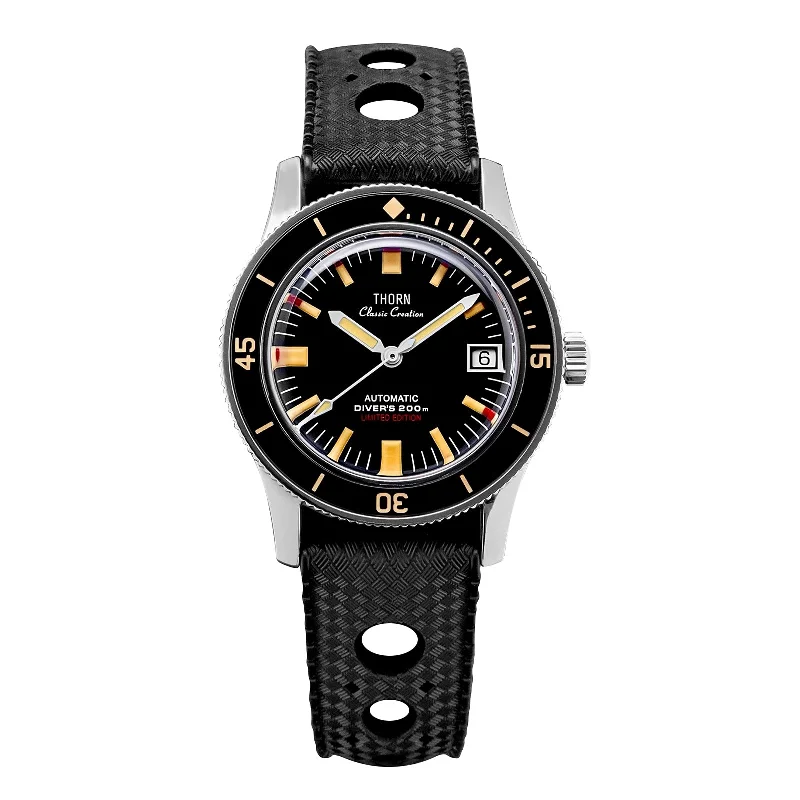 men's dive watches with chime function -★Spring Sale★Thorn 38mm Titanium 50-Fathoms Dive Watch