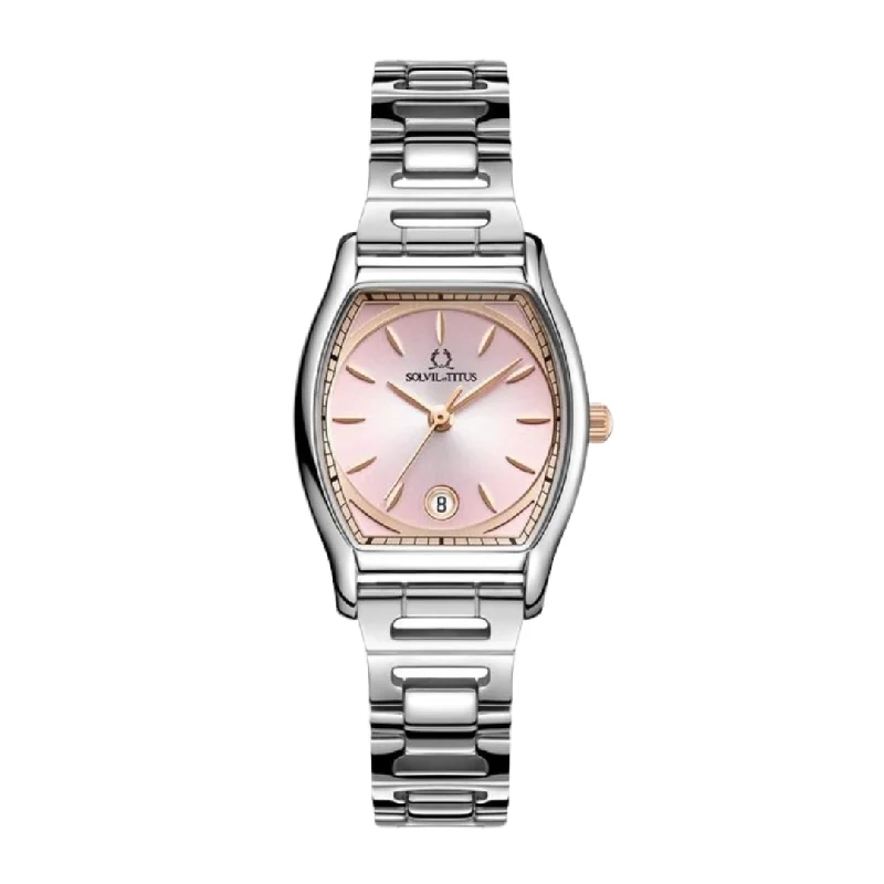 women's mechanical watches with sophisticated design -SOLVIL ET TITUS BARISTA W06-03326-008 3 HANDS DATE QUARTZ WOMEN WATCH