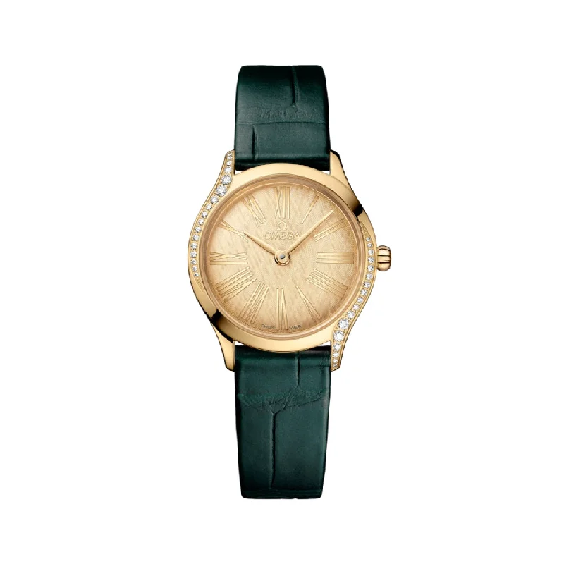 men's GMT watches with dual time function -De Ville Mini Trésor Diamonds Quartz 26mm - Gold on Leather Strap men's GMT watches with dual time function -De Ville Mini Trésor Diamonds Quartz 26mm - Gold on Leather Strap