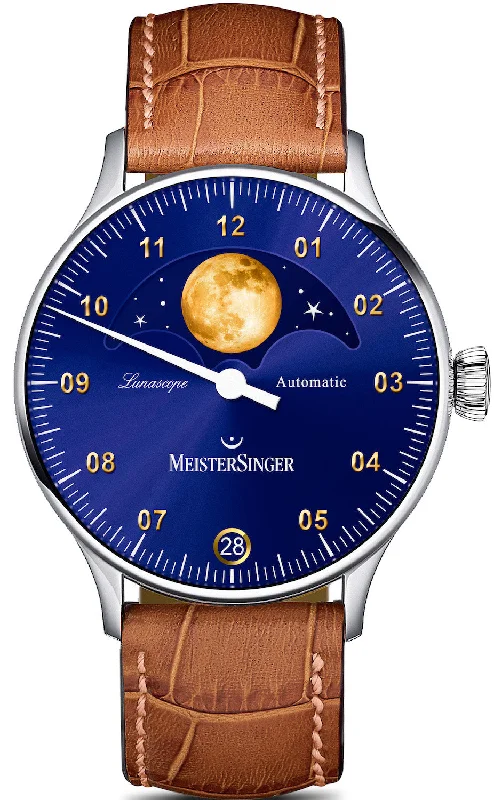 men's mechanical watches with timer display function -Meistersinger Lunascope