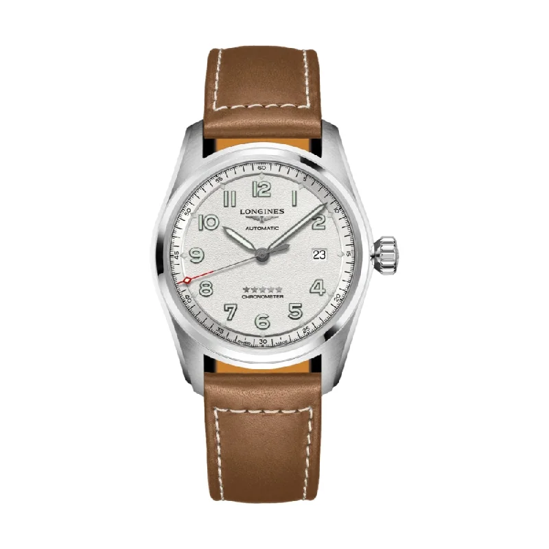 men's digital watches with leap year style design -Spirit Silver Dial