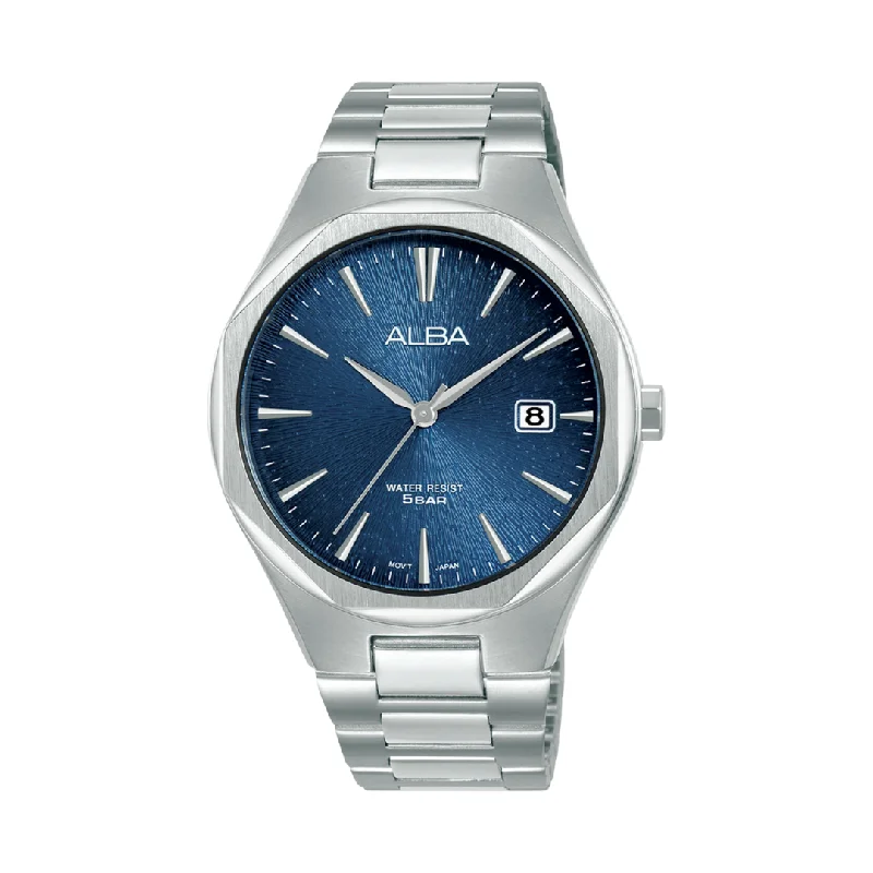 men's digital watches for kayaking -ALBA AS9U57X QUARTZ STAINLESS STEEL MEN WATCH