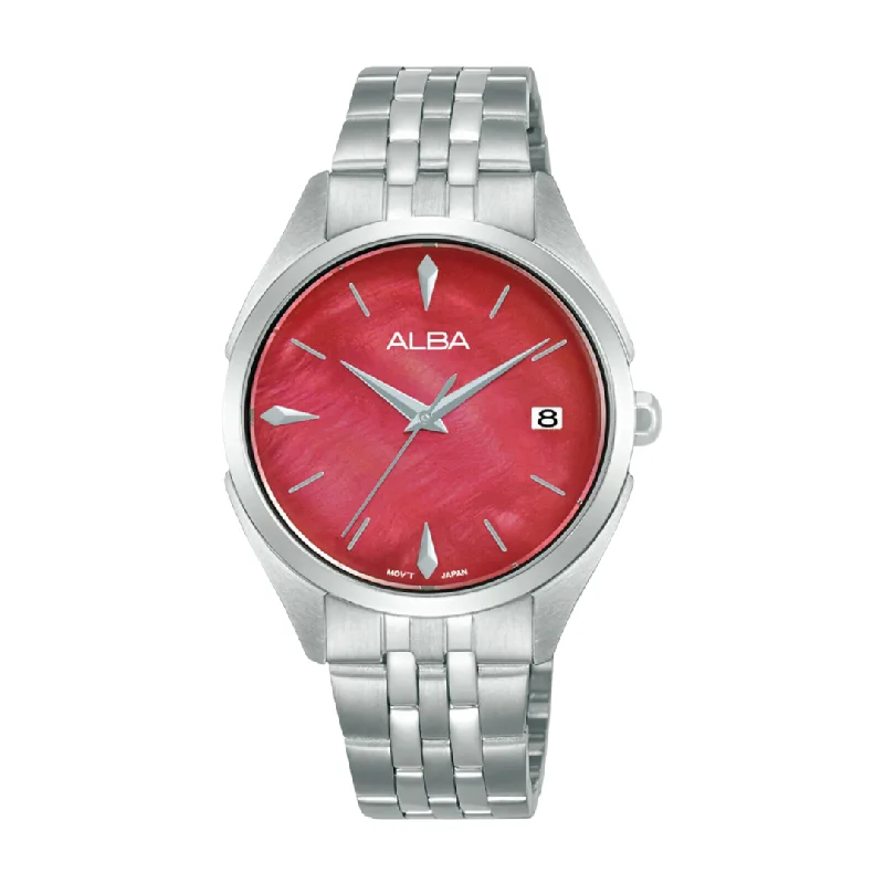women's mechanical watches for surfing enthusiasts -ALBA AG8P41X FASHION QUARTZ 3 HANDS DATE WOMEN WATCH