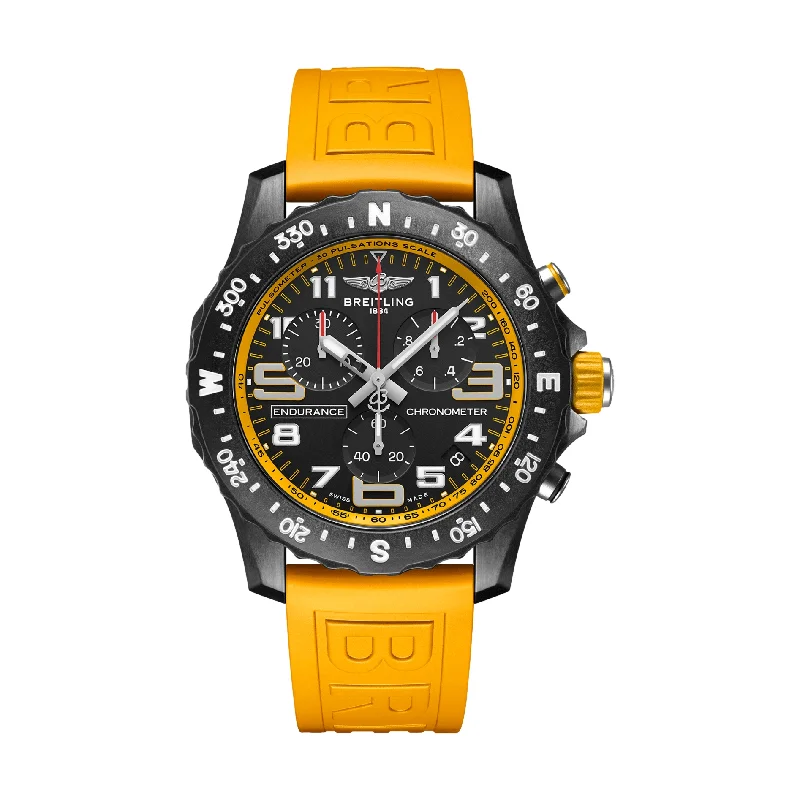 men's field watches for formal events -Endurance Pro Breitlight® - Black on Yellow Rubber Strap