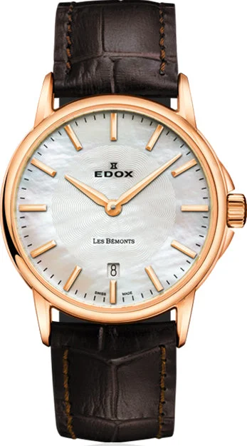 women's mechanical watches with glow-in-the-dark display function -Edox Watch Les Bemonts