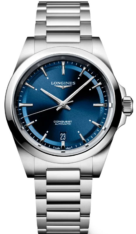 men's mechanical watches with C3 SuperLuminova design -Longines Conquest Mens