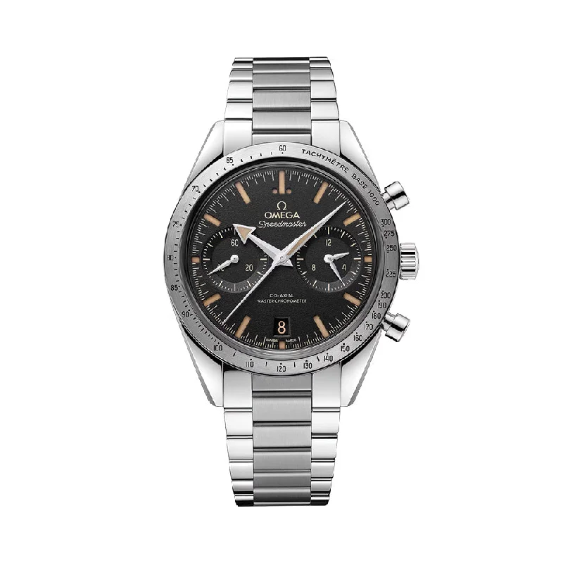 men's field watches with tourbillon style design -Speedmaster '57 Co-Axial Master Chronometer Chronograph 40.5 mm - Black on Bracelet
