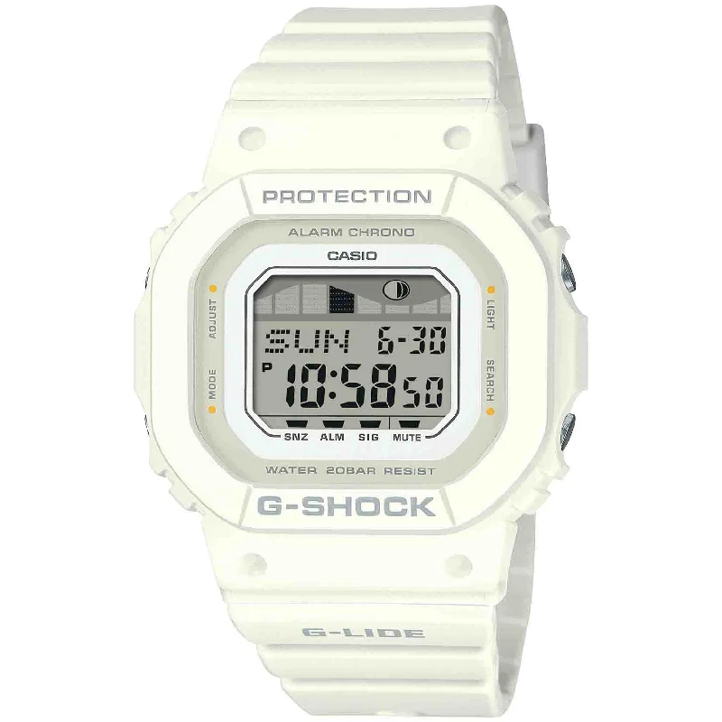 men's skeletonized watches for adventurous men -G-Shock GLX5600 Surfing With Nature Digital White men's skeletonized watches for adventurous men -G-Shock GLX5600 Surfing With Nature Digital White