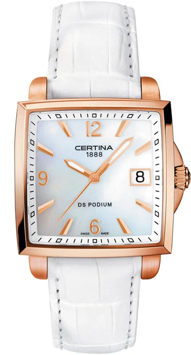women's Certina dual time zone watches -Certina Watch DS Podium Lady Square