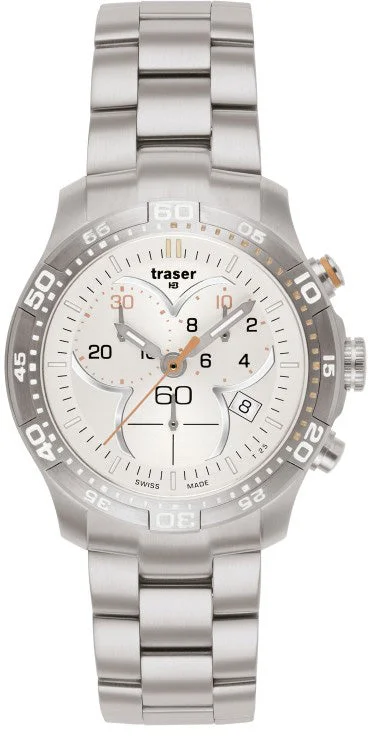 women's mechanical watches with SuperLuminova design -Traser H3 Watch T73 Ladytime Chronograph Silver