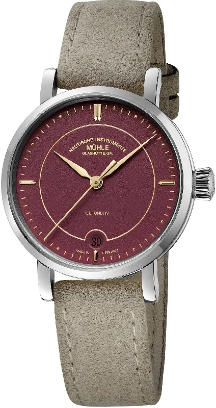 women's mechanical watches with moon phase design -Muhle Glashutte Teutonia IV Lady