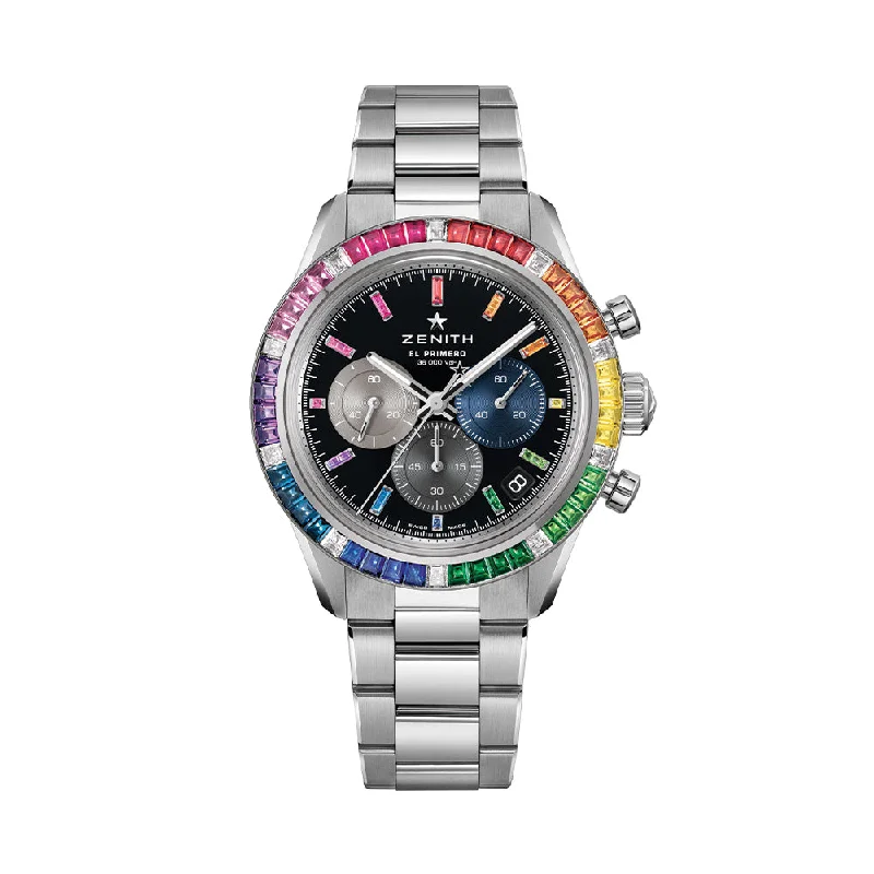 men's fashion dive watches -Chronomaster Sport Rainbow 41mm - Black on Bracelet