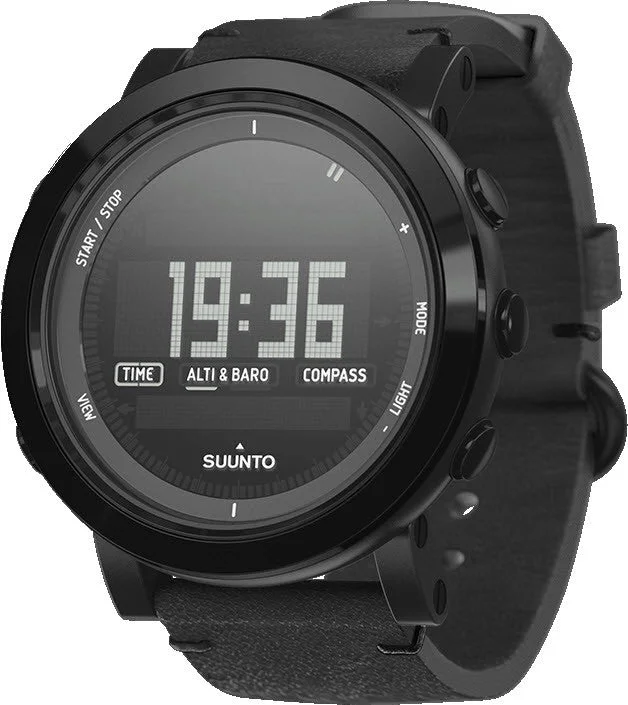 Smart Watches for Mens Altitude Tracking-Suunto Watch  Essential Ceramic All Black