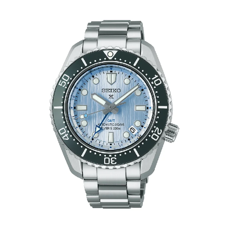 men's Seiko automatic watches -SEIKO PROSPEX SPB385J1 LIMITED EDITION 'GLACIER BLUE' GMT AUTOMATIC MEN WATCH