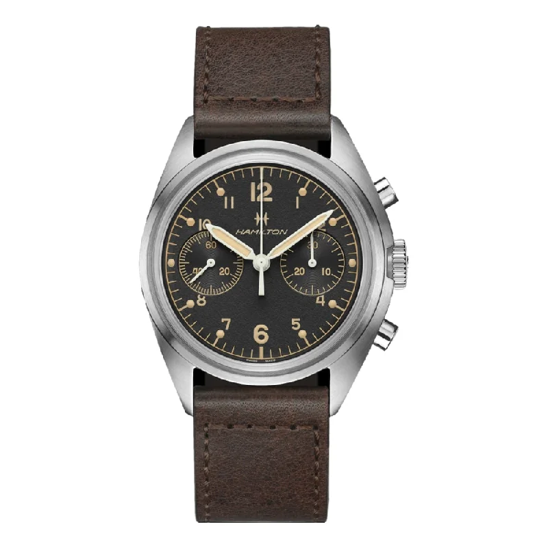 men's field watches with ergonomic design -Khaki Aviation Pioneer Mechanical Chrono