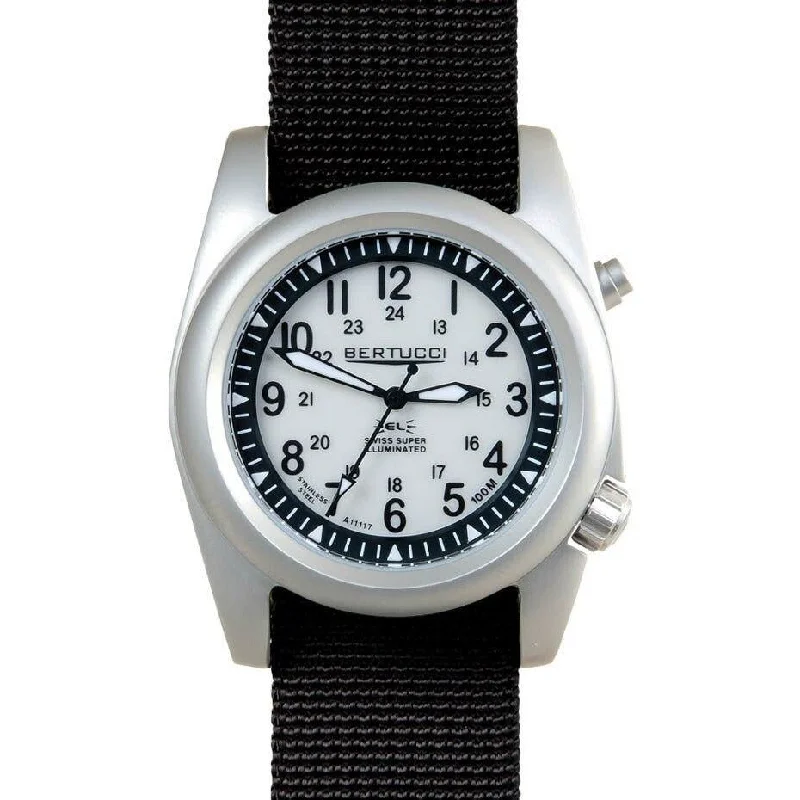 men's field watches with day-night style design -Bertucci A-2SEL Super Illuminated Ghost Gray Black Silver men's field watches with day-night style design -Bertucci A-2SEL Super Illuminated Ghost Gray Black Silver