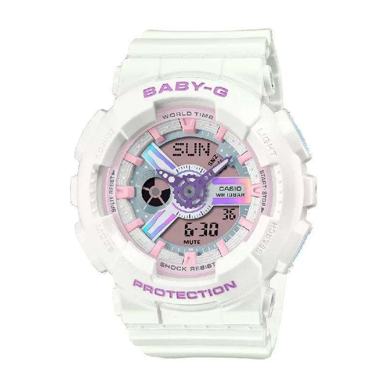 women's Casio magnetic-resistant design watches -CASIO BABY-G BA-110FH-7ADR ANALOG-DIGITAL WHITE WATCH women's Casio magnetic-resistant design watches -CASIO BABY-G BA-110FH-7ADR ANALOG-DIGITAL WHITE WATCH