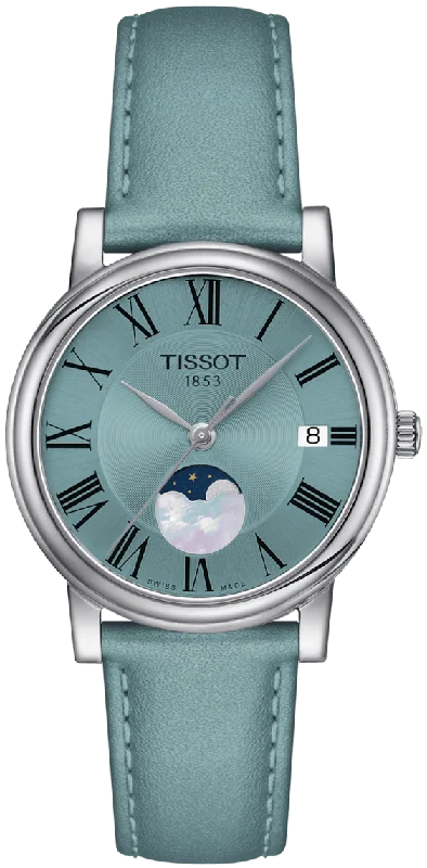 women's Tissot logo engraving watches -Tissot T-Classic Carson Premium Lady Moonphase women's Tissot logo engraving watches -Tissot T-Classic Carson Premium Lady Moonphase