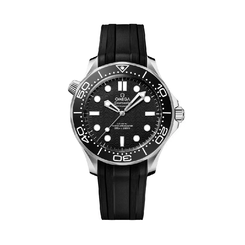 men's chronograph watches with scratch-resistant design -Seamaster Diver 300M Aluminum Bezel 42mm - Black on Rubber Strap men's chronograph watches with scratch-resistant design -Seamaster Diver 300M Aluminum Bezel 42mm - Black on Rubber Strap