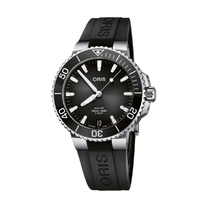 pocket-square pairings-Aquis Date Cal 400 41.5mm - Black on Strap
