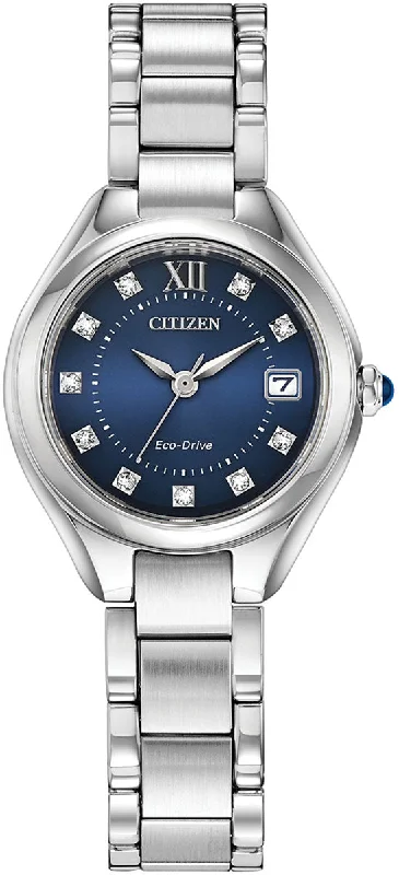 women's Citizen with leather straps -Citizen Silhouette Crystal Ladies