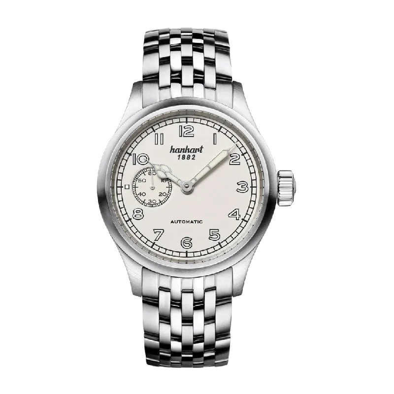 men's Seiko cyclops design watches -HANHART PIONEER PREVENTOR9 752.200-6428 STAINLESS STEEL MEN WATCH