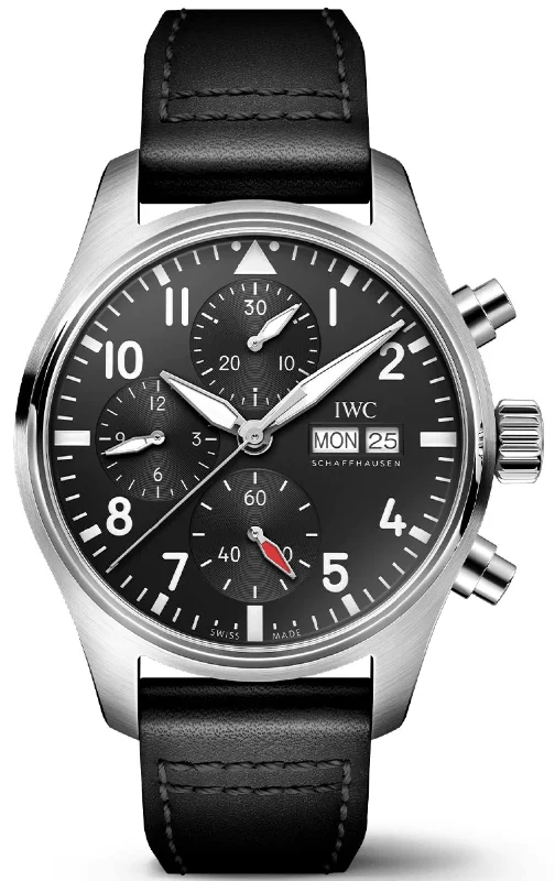 men's chronograph watches with silicone style straps -IWC Pilots Chronograph 41