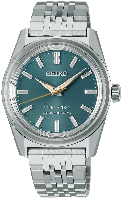 men's Seiko with manual display function -King Seiko KSK 6R in Preppy Green