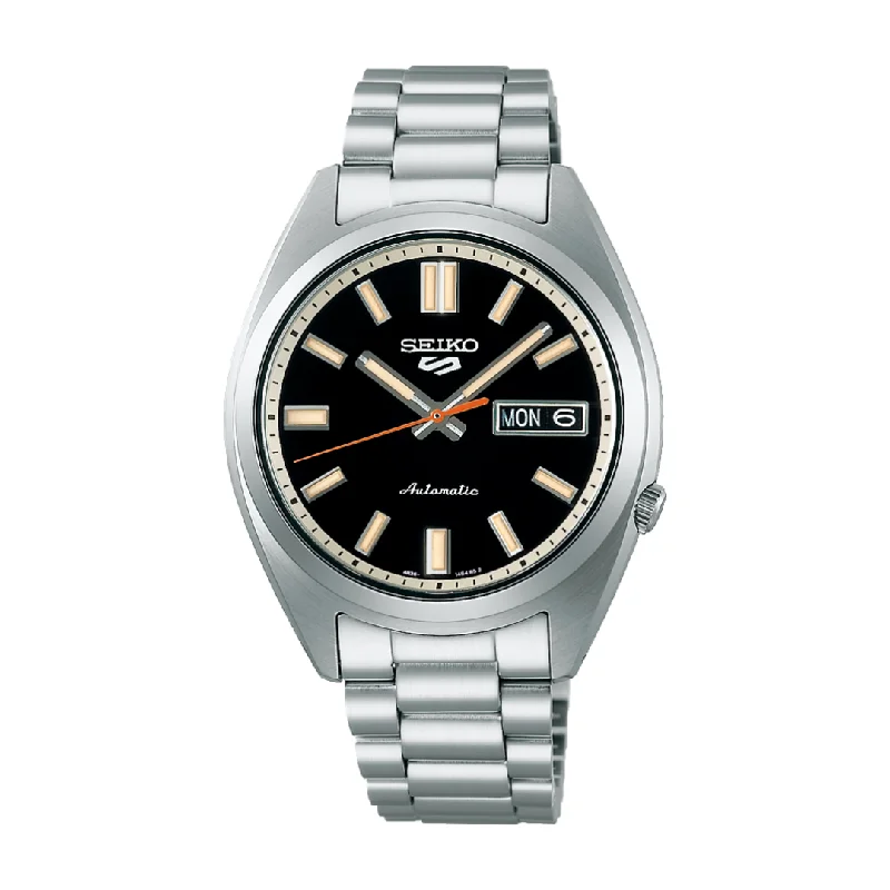 men's Seiko scratch-resistant design watches -SEIKO 5 SPORTS SRPK89K1 SNXS 'DEEP BLACK WASH' AUTOMATIC MEN WATCH