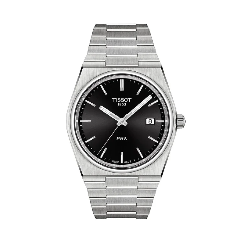 men's digital watches with magnetic-resistant style design -PRX Quartz 40mm - Black on Bracelet