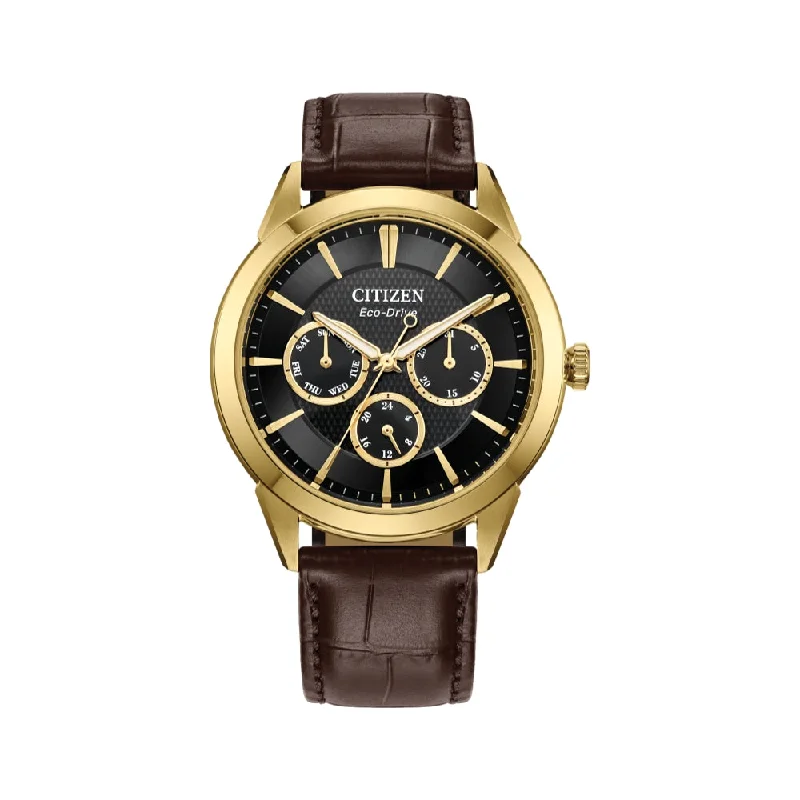 men's chronograph watches with solar display function -Rolan Black Dial Gold Tone, 40 mm men's chronograph watches with solar display function -Rolan Black Dial Gold Tone, 40 mm