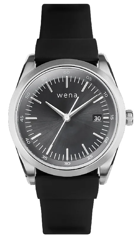 Mens Smart Watches Anti-Fingerprint-Wena Watch Wrist Active With Silver Solar Three Hands Face Mens Smart Watches Anti-Fingerprint-Wena Watch Wrist Active With Silver Solar Three Hands Face