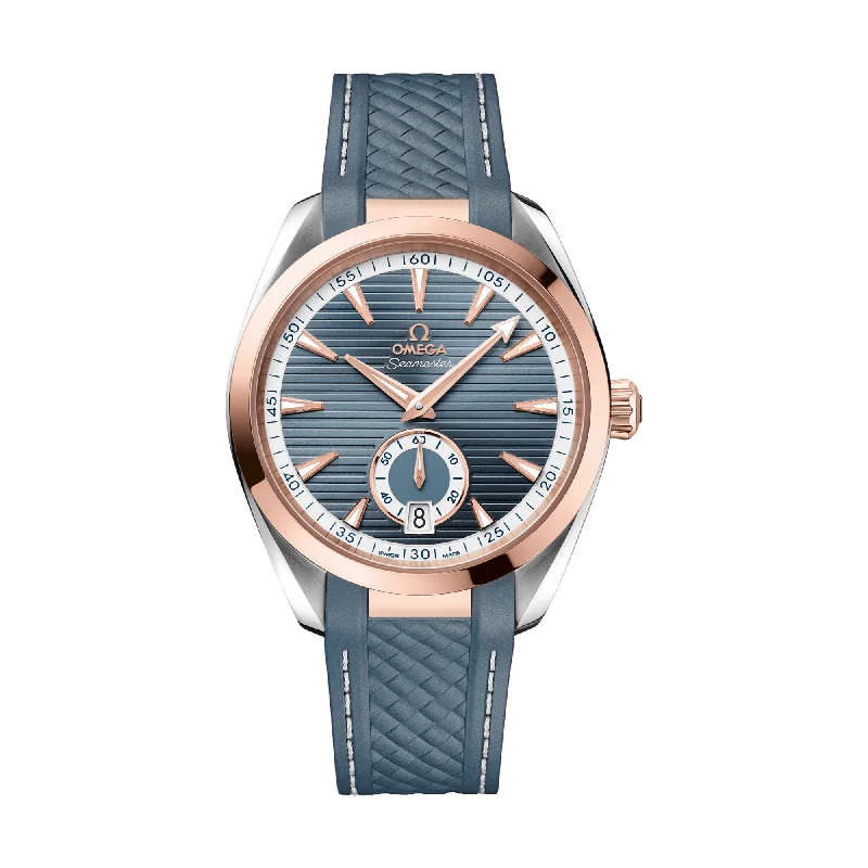 men's pilot watches with special edition design -Seamaster Aqua Terra 150M Co-Axial Master Chronometer Small Seconds Sedna™ Gold 41mm - Blue on Strap men's pilot watches with special edition design -Seamaster Aqua Terra 150M Co-Axial Master Chronometer Small Seconds Sedna™ Gold 41mm - Blue on Strap