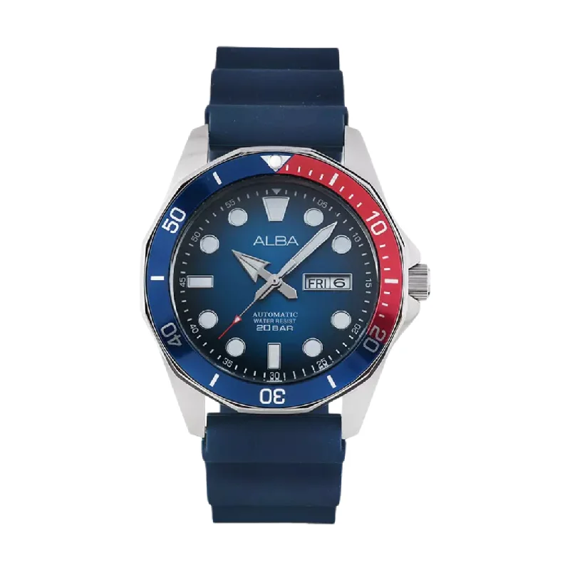 men's mechanical watches for collectors -ALBA AL4541X2 MECHANICAL BLUE MEN WATCH