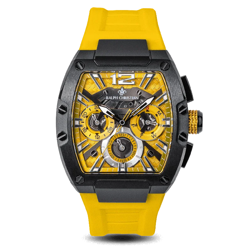 men's mechanical watches with vintage style -The Intrepid Sport - Electric Yellow