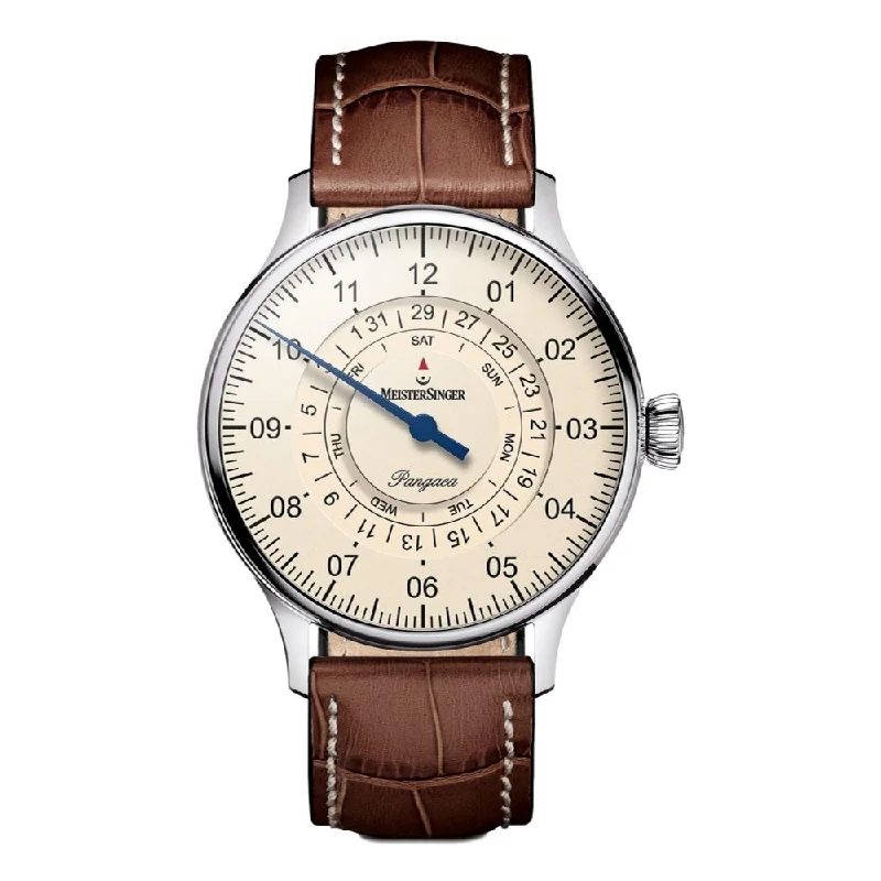 men's dive watches with mineral glass -Pangaea Day Date Ivory Dial