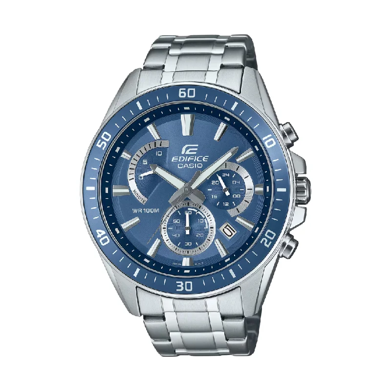 men's chronograph watches with phosphorescent style design -CASIO EDIFICE EFR-552D-2AVUDF STANDARD CHRONOGRAPH MEN WATCH