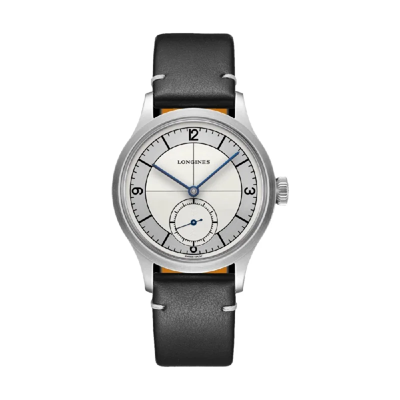 mechanical-vs-quartz-Heritage Classic Sector Dial - Silver on Leather Strap