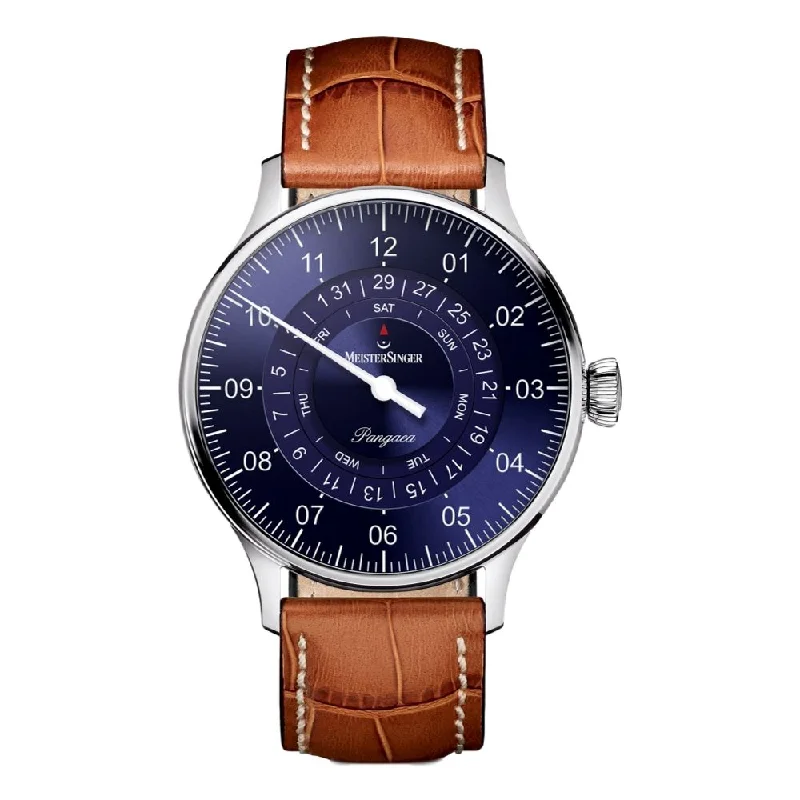 men's dive watches with acrylic glass -Pangaea Day Date Blue Dial
