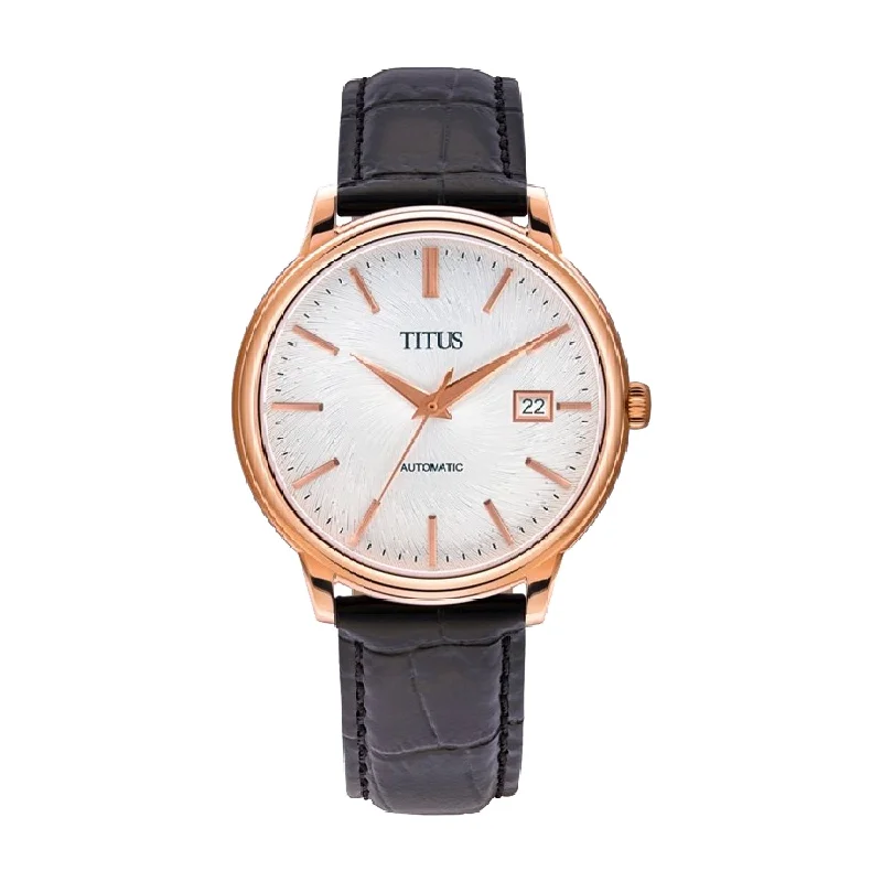 men's mechanical watches with day-night design -SOLVIL ET TITUS THE DAWN W06-03247-003 3 HANDS DATE MECHANICAL MEN WATCH