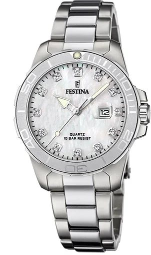 women's mechanical watches with barometer function -Festina Three Hands Date Ladies