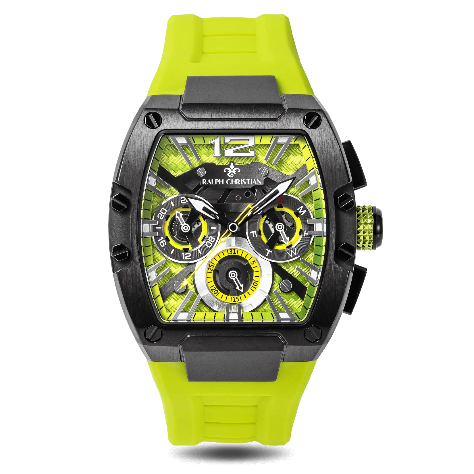 men's mechanical watches with day display -The Intrepid Sport - Hyper Lime