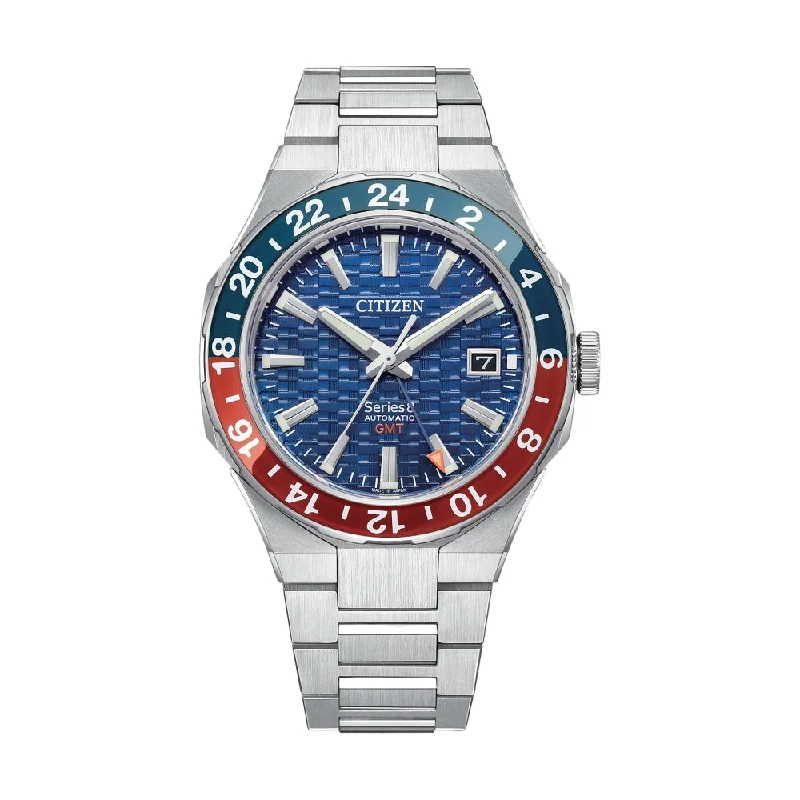 men's pilot watches with nylon style straps -Series8 880 Automatic GMT Blue